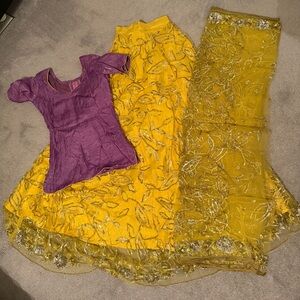 Purple and Yellow Lehenga Set